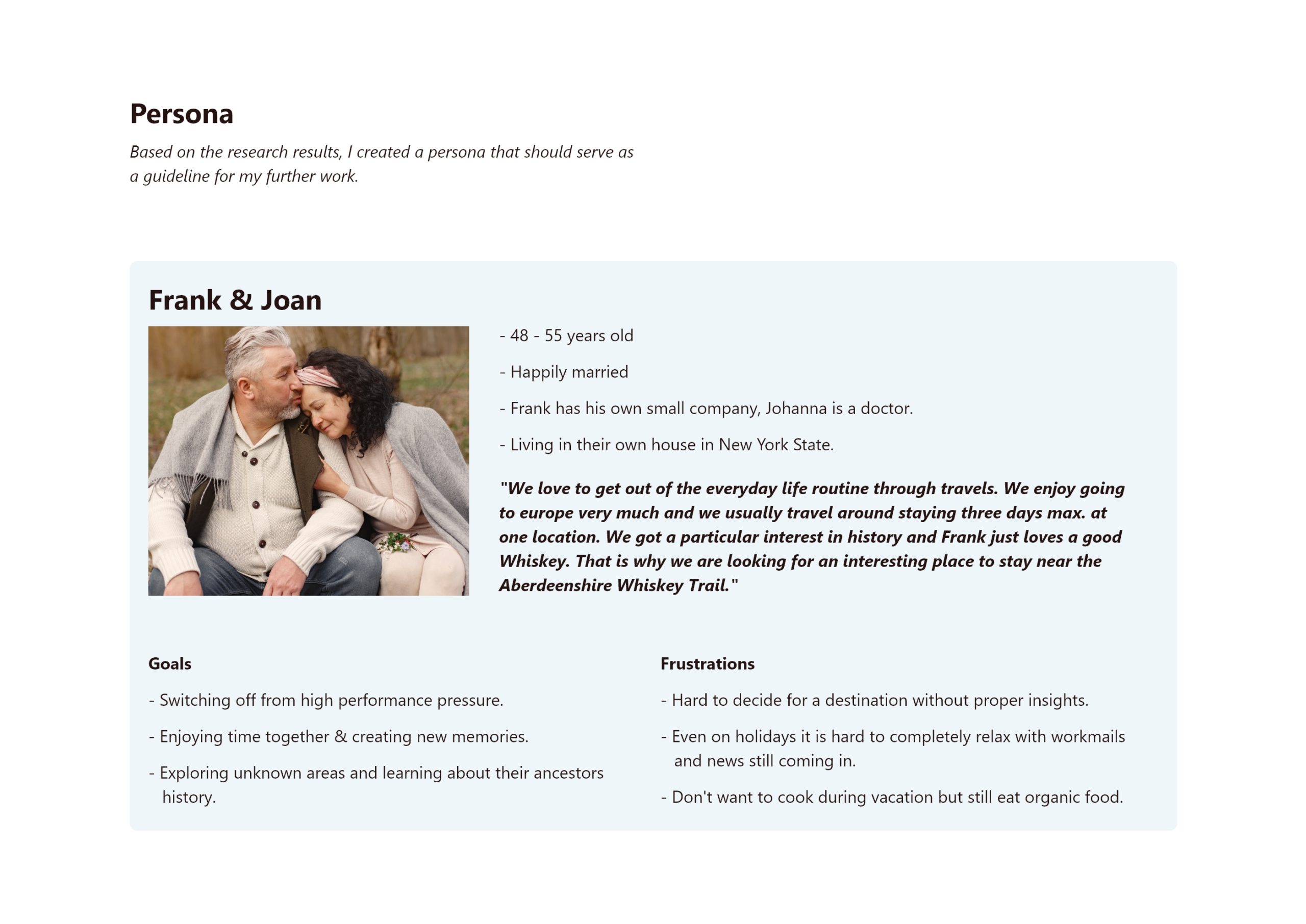 Based on the research results, I created a persona that should serve as a guideline for my further work.